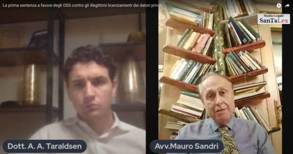 CAMBIO DI ROTTA CON: La prima sentenza a favore degli OSS contro gli illegittimi licenziamenti dei datori privati